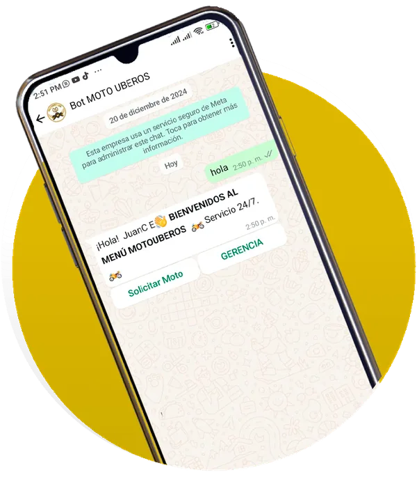 Chatbot de Moto Uberos en WhatsApp